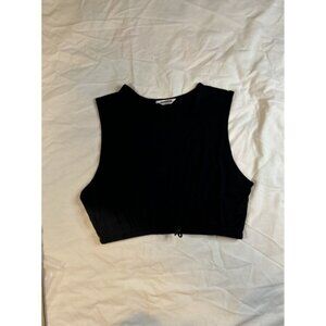 Nova sport women's black sleeveless cropped elastic Pull tank Size medium